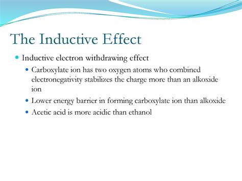 inductive electron withdrawal.